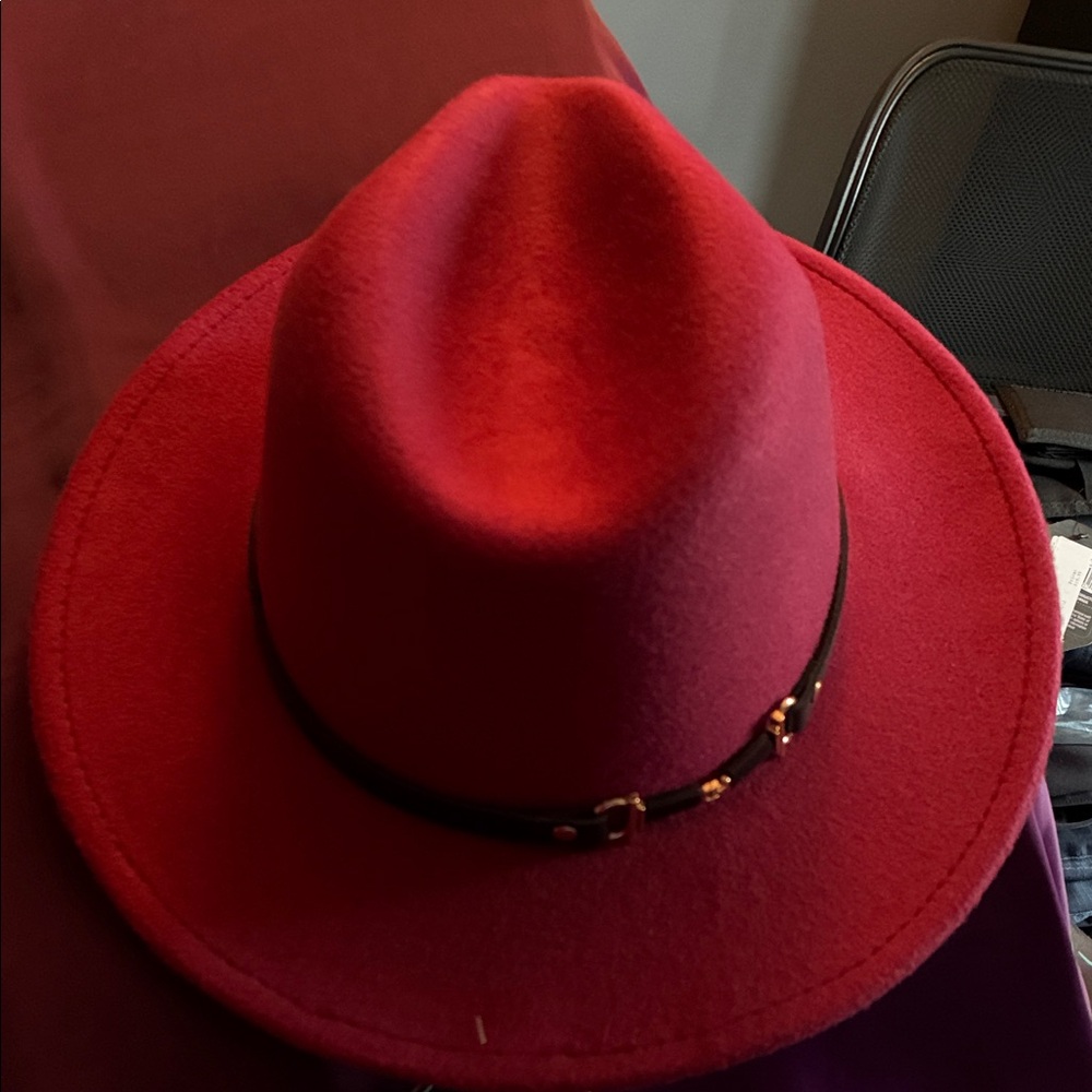 Stylish Burgundy Fedora Hat